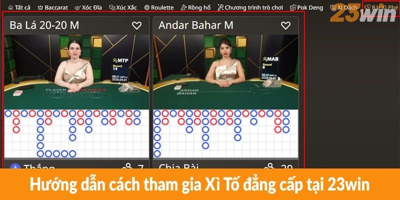 Hướng dẫn cách tham gia Xì Tố đẳng cấp tại 23win