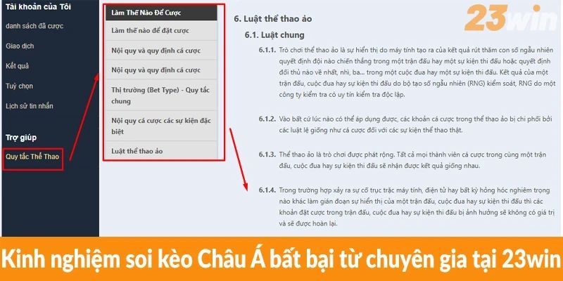 Kinh nghiệm soi kèo Châu Á bất bại từ chuyên gia tại 23win