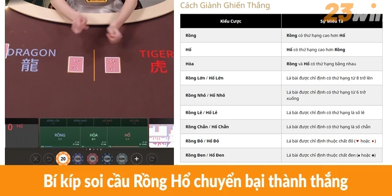 Bí kíp soi cầu Rồng Hổ chuyển bại thành thắng