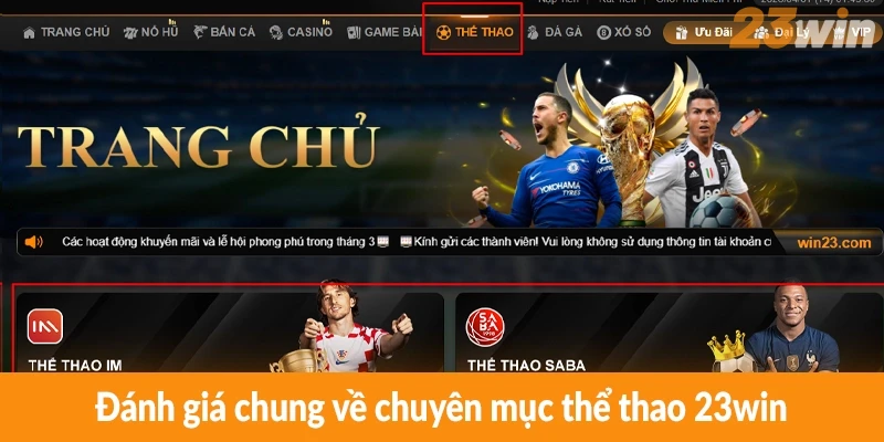 Đánh giá chung về chuyên mục thể thao 23win