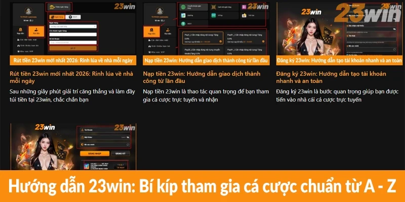 Hướng dẫn 23win: Bí kíp tham gia cá cược chuẩn từ A - Z