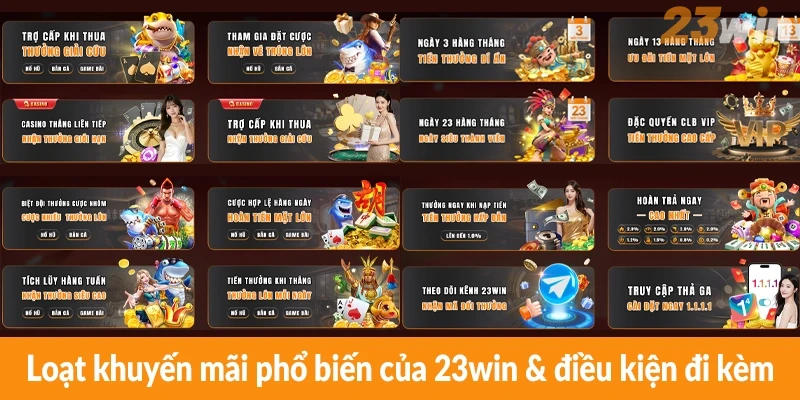 Loạt khuyến mãi phổ biến của 23win & điều kiện đi kèm