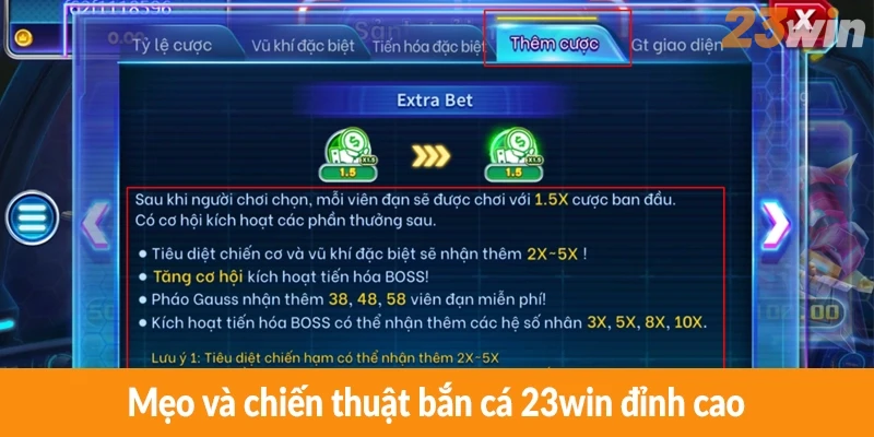 Mẹo và chiến thuật bắn cá 23win đỉnh cao