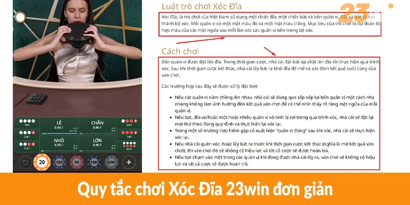 Quy tắc chơi Xóc Đĩa 23win đơn giản