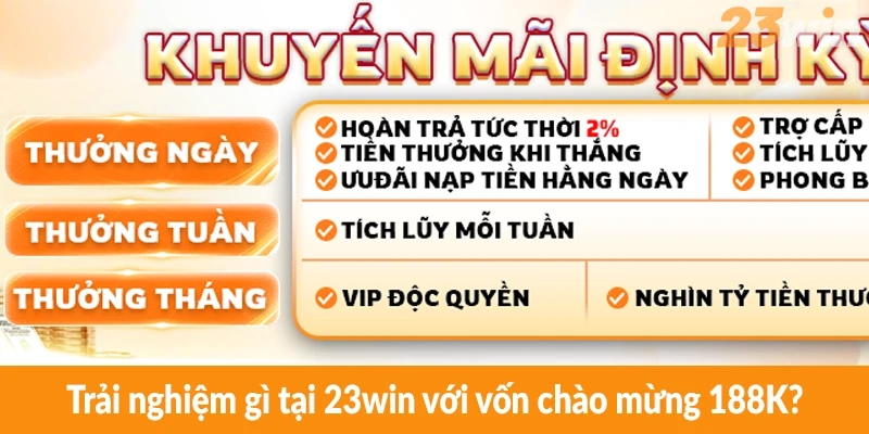 Trải nghiệm gì tại 23win với vốn chào mừng 188K?